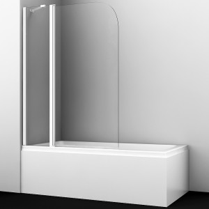 Шторка на ванну WasserKRAFT Leine 110 35P02-110W профиль Белый матовый стекло прозрачное 110*140 см
